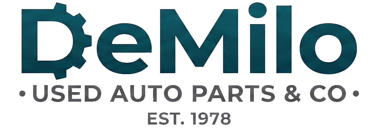 DeMilo Used Auto Parts & Co. logo, established 1978, Hartford CT